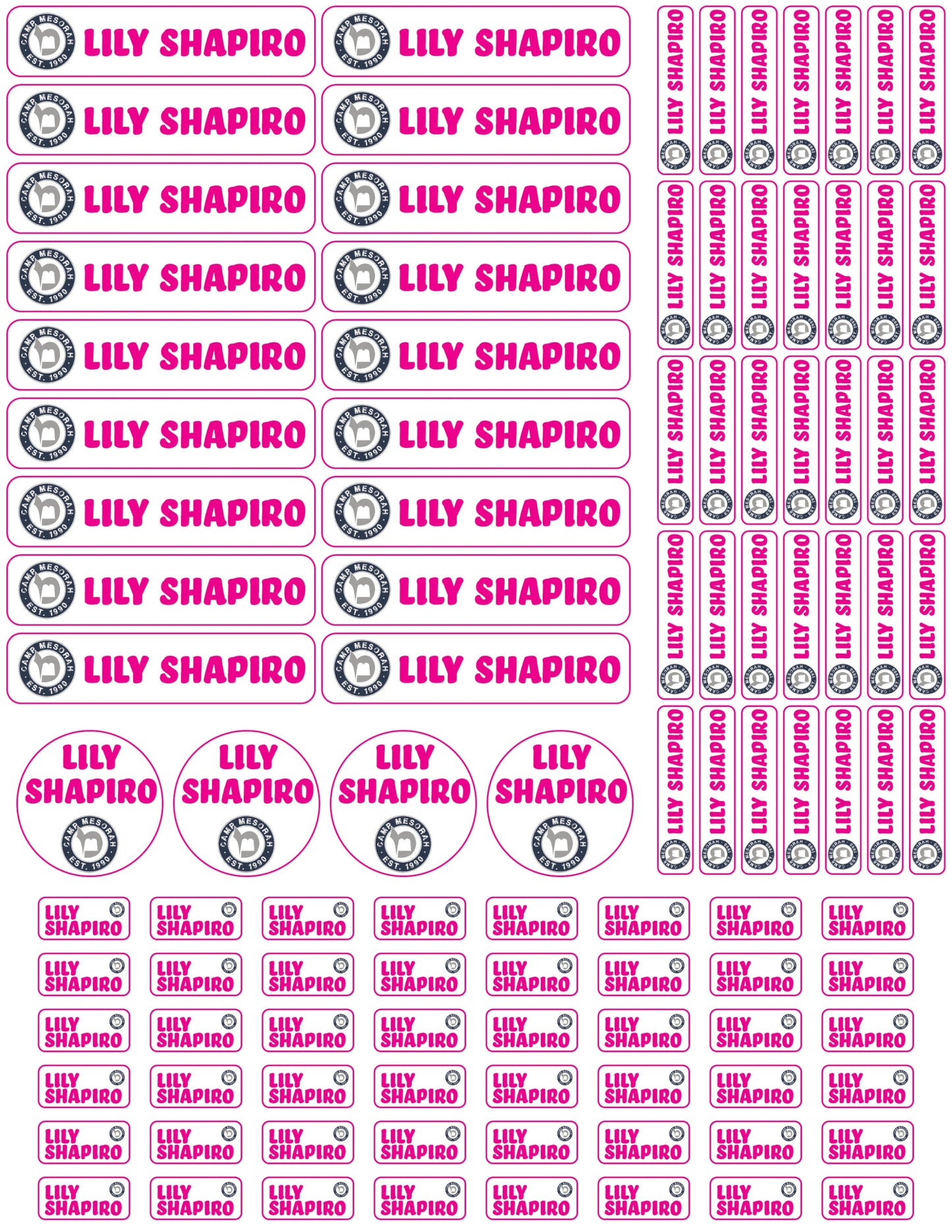 200 Custom Name Labels