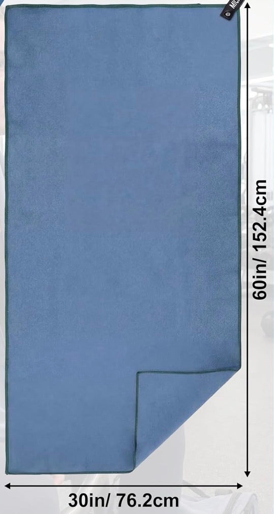 Large Quick Dry Microfiber Towel with Carry Bag, Navy