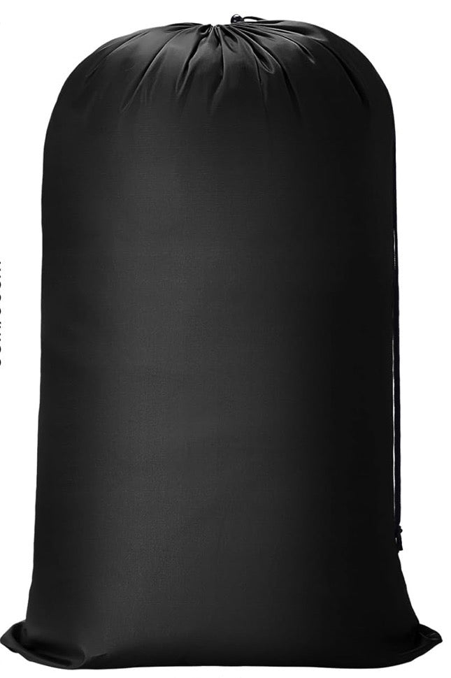 Large Laundry Bag with Drawstring Closure, Black