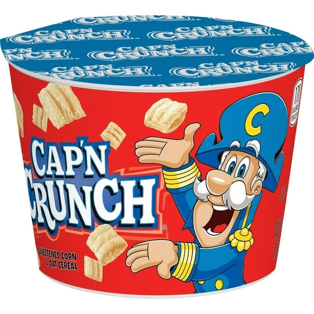Cap'n Crunch Breakfast Cereal Cup, Single Serve Cereal, 1.51 oz