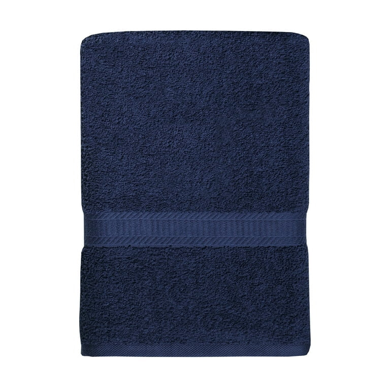 Basic Towel, Soft 100% Cotton and Highly Absorbent, Navy