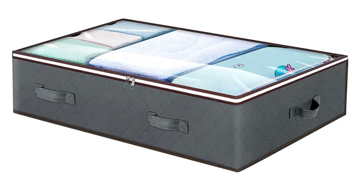 Under Bed Storage Bags, Closet Storage Bins with Clear Lids, 90L