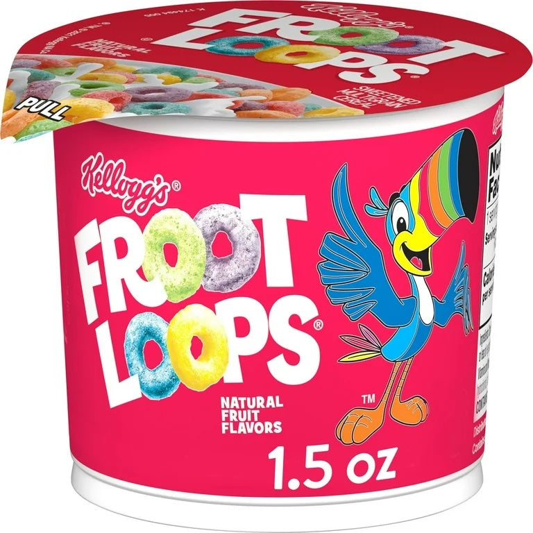 Froot Loops Breakfast Cereal Cup, Single Serve Cereal, 1.5 oz