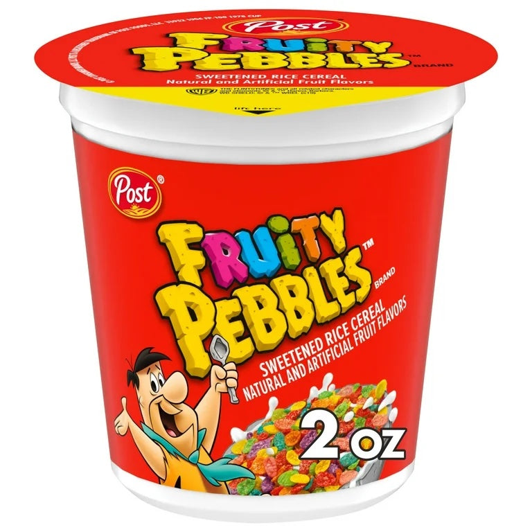 Fruity Pebbles Breakfast Cereal Cup, Single Serve Cereal, 2 oz
