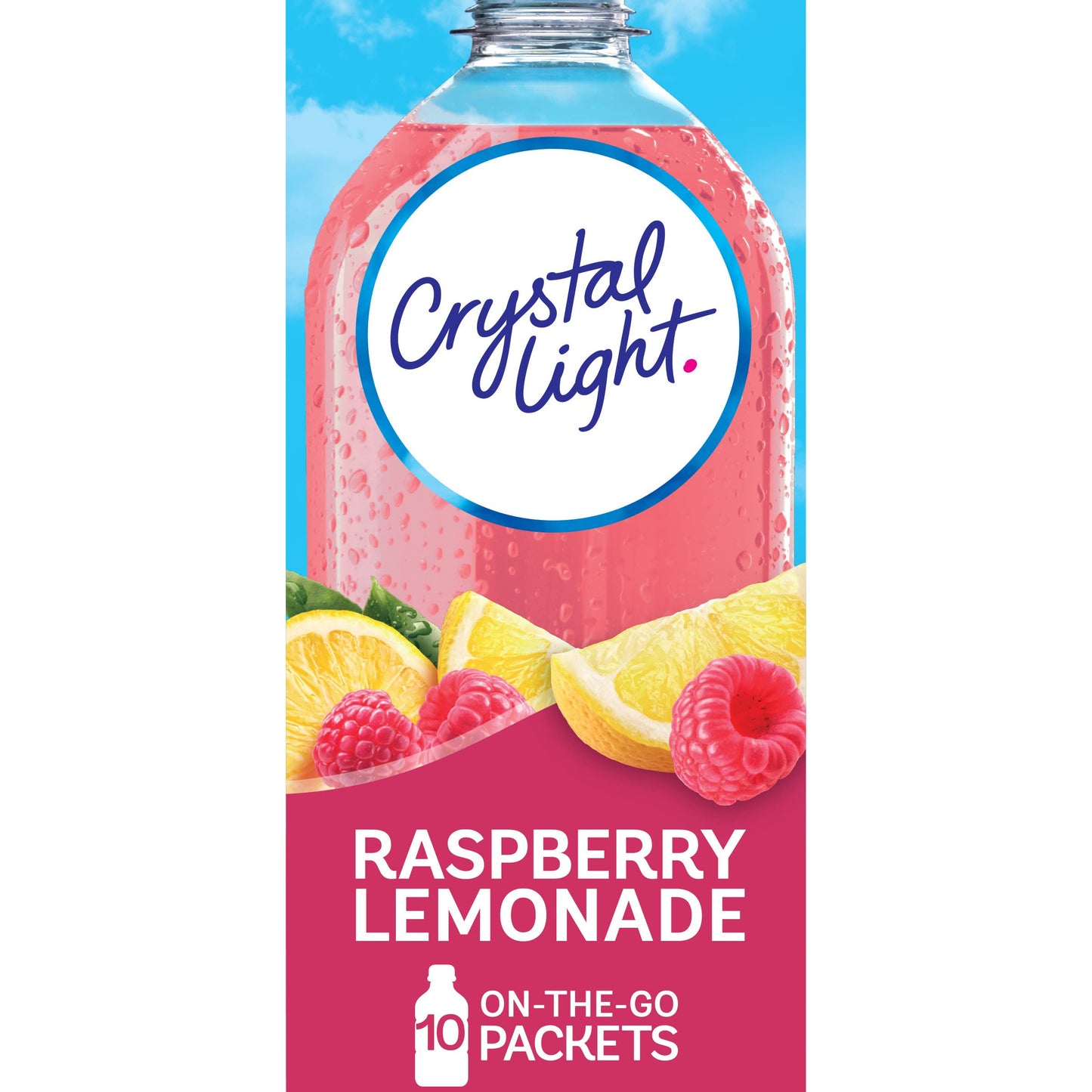 Crystal Light Raspberry Lemonade Drink Mix Sugar Free Singles On-the-Go-Packets, 10 ct