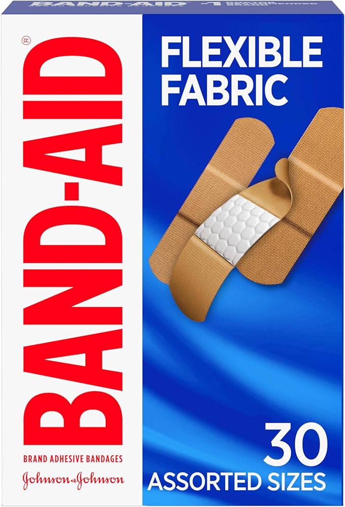Band-Aid Flexible Fabric Adhesive Bandages, Assorted Sizes, 30 ct