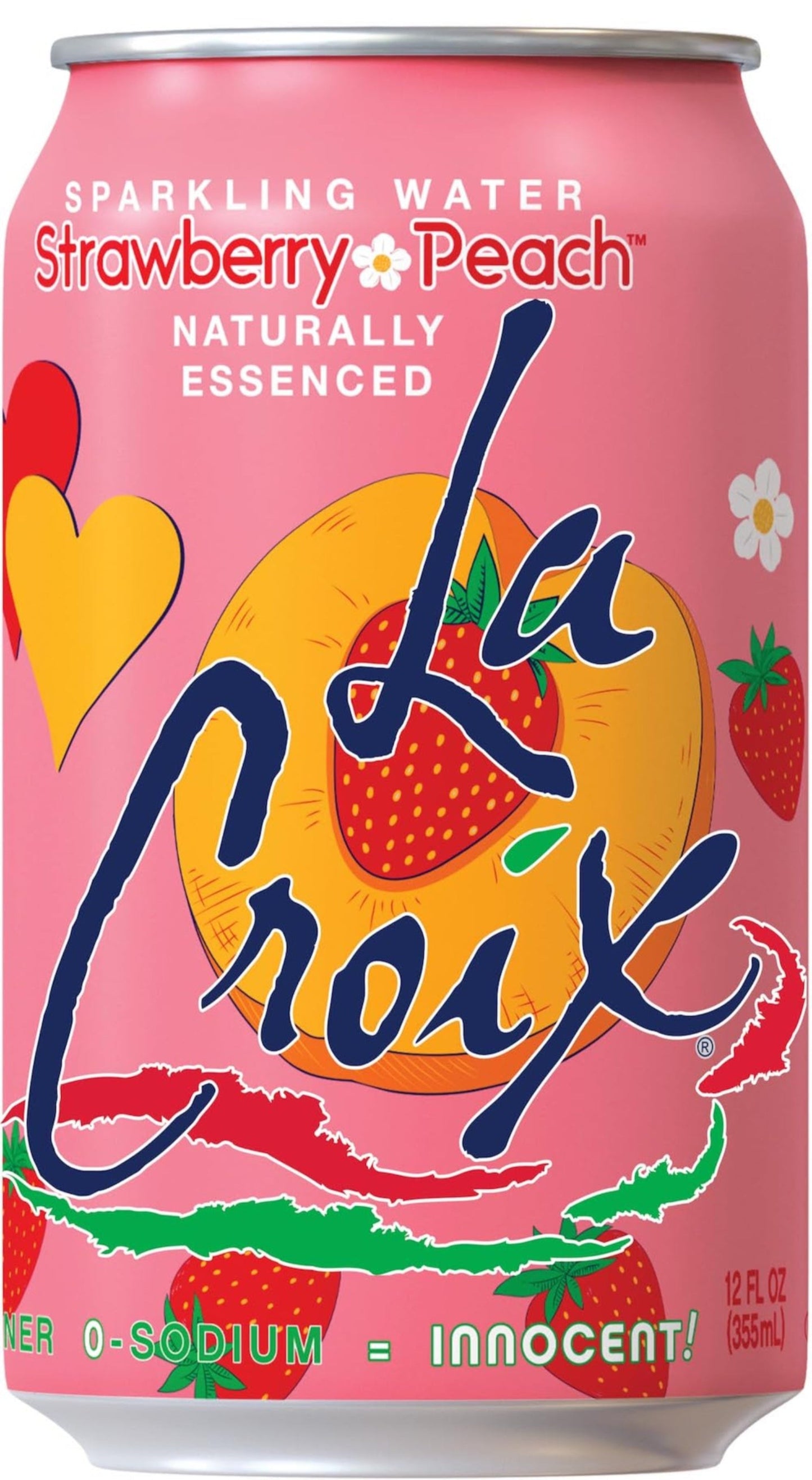 LaCroix Strawberry Peach Sparkling Water, 12 fl oz Can