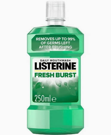 Listerine Mouthwash, Fresh Burst, 250 ml
