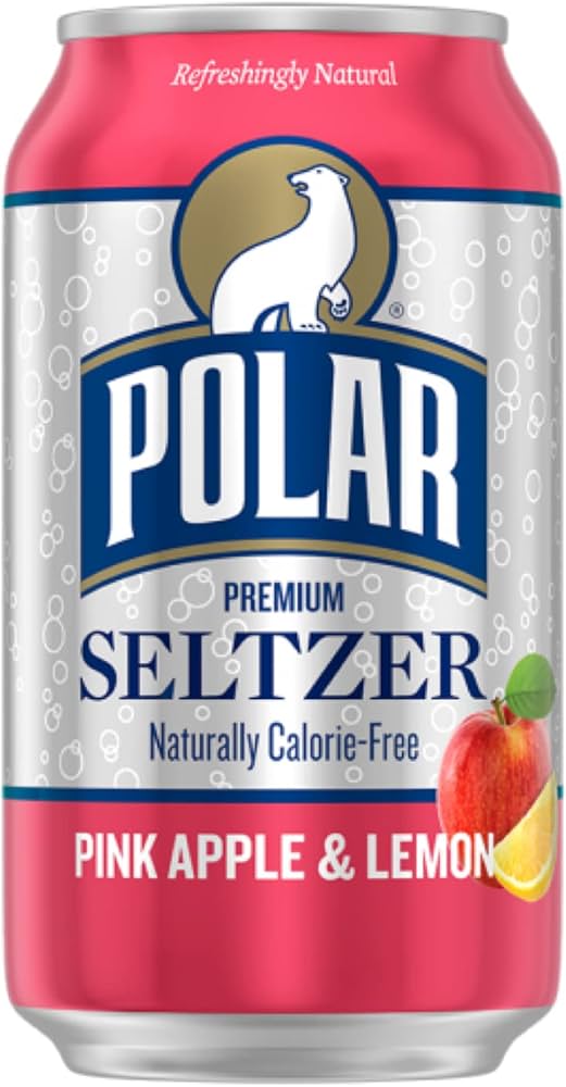 Polar Pink Apple and Lemon Sparkling Seltzer Water, 12 fl oz Can