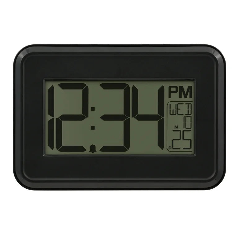 Digital Table and Wall Clock with 12-Hour Display and Alarm