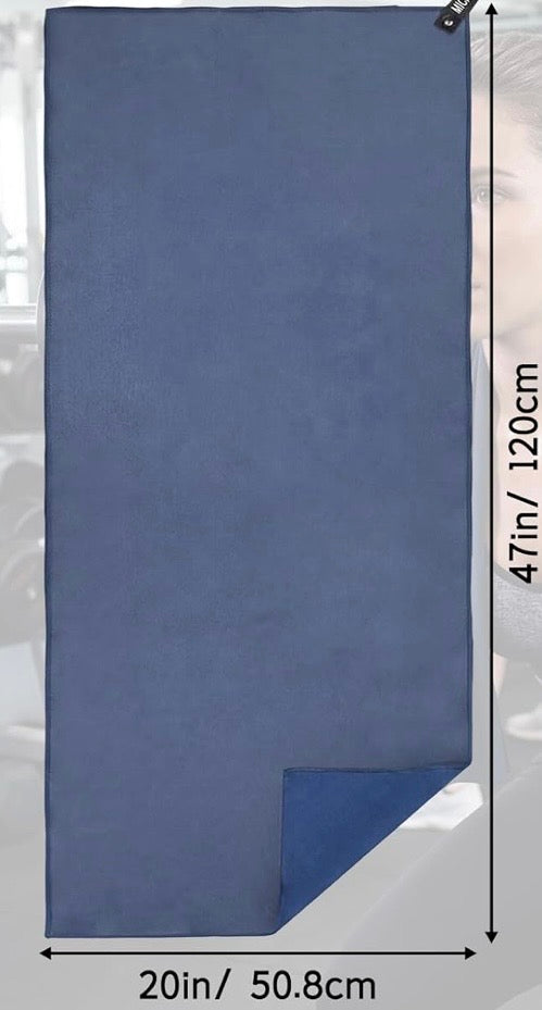 Medium Quick Dry Microfiber Towel with Carry Bag, Navy