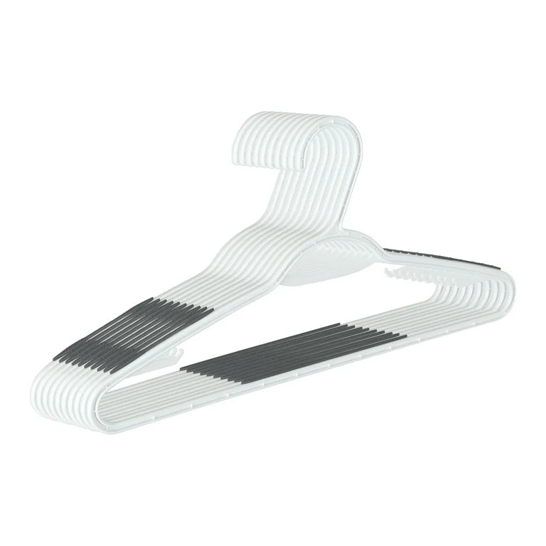 Non-Slip Plastic Shirt Hanger, 10 Pack, White