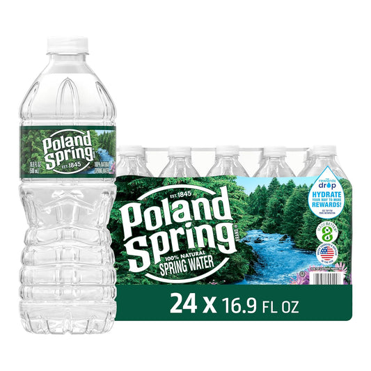 Poland Spring Natural Spring Water, 16.9 oz (Pack of 24)