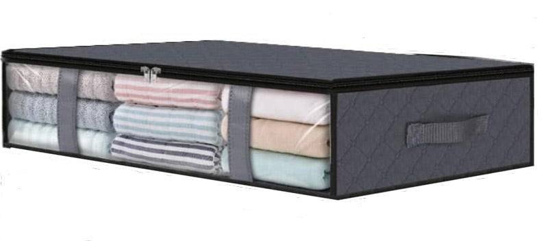 Under Bed Storage Bags, Closet Storage Bins with Clear Lids, 40L
