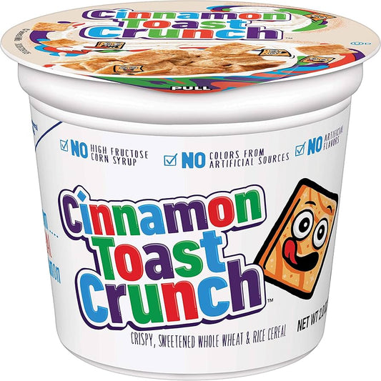 Cinnamon Toast Crunch Breakfast Cereal Cup, Single Serve Cereal, 2 oz