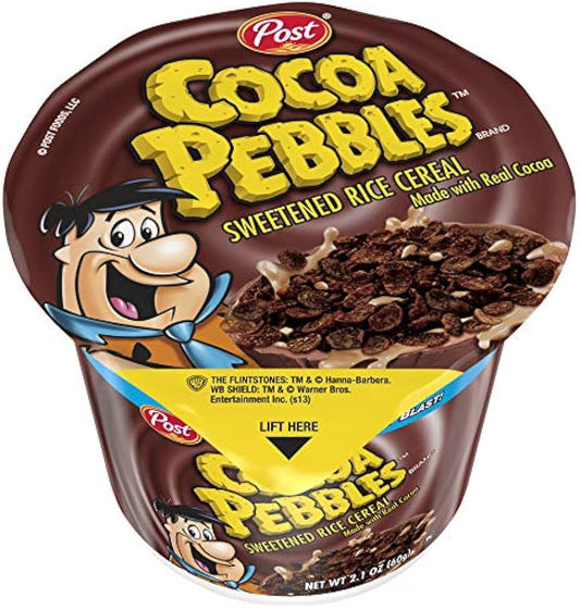 Cocoa Pebbles Breakfast Cereal Cup, Single Serve Cereal, 2 oz