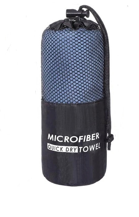Large Quick Dry Microfiber Towel with Carry Bag, Navy