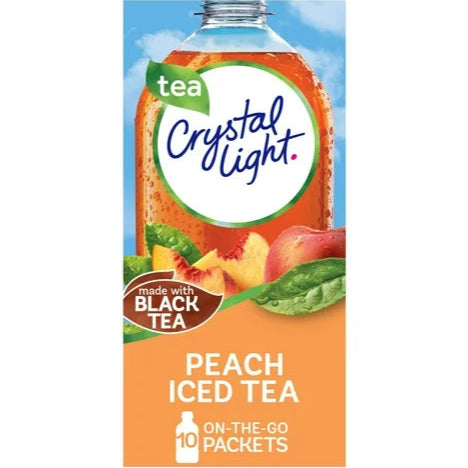 Crystal Light Peach Iced Tea Drink Mix Sugar Free Singles On-the-Go-Packets, 10 ct
