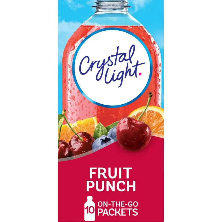 Crystal Light Fruit Punch Drink Mix Sugar Free Singles On-the-Go-Packets, 10 ct