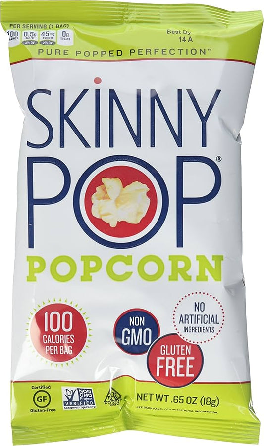 SkinnyPop Original Popcorn Snack Bag, 0.65 oz