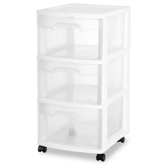3 Drawer Plastic Storage Cart
