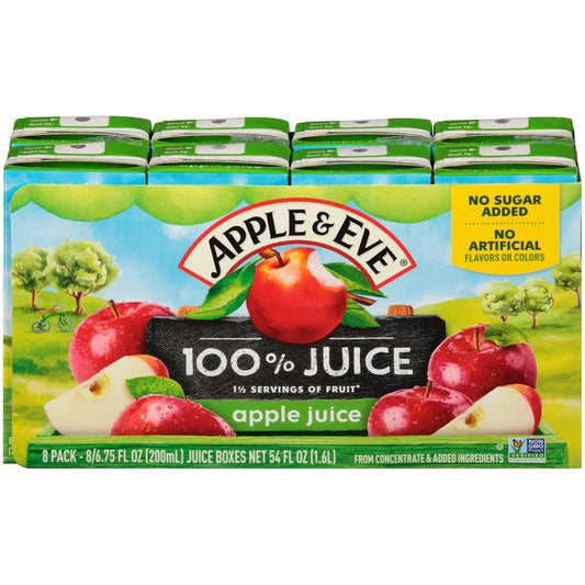 Apple & Eve 100% Apple Juice, 6.75 fl oz, 8 Pack