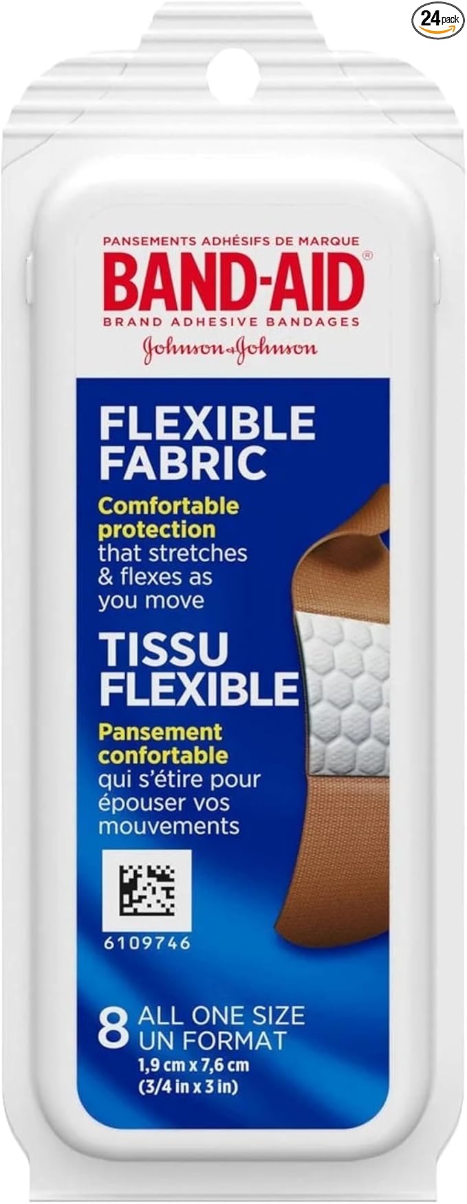 Band-Aid Flexible Fabric Bandages One Size Travel Pack, 8 Each