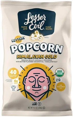 LesserEvil Himalayan Gold Organic Popcorn, 0.65 oz Bag