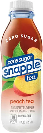 Snapple Zero Sugar Peach Iced Tea, 16 fl oz