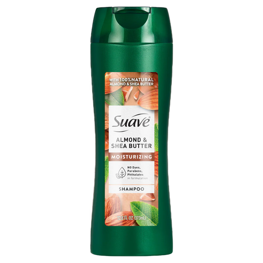 Suave Moisturizing Shampoo With 100% Natural Almond & Shea Butter, 12.6 oz