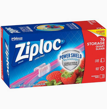 Ziploc Slider Storage Bags, Quart (20 count)